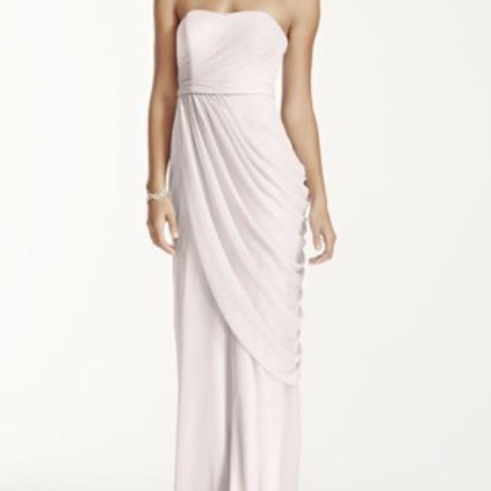 Gorgeous Grecian-style long bridesmaids dress